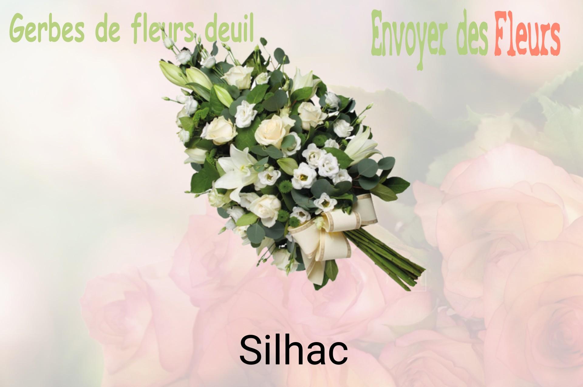 Gerbe de fleurs de deuil livrée à Silhac